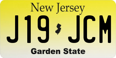 NJ license plate J19JCM