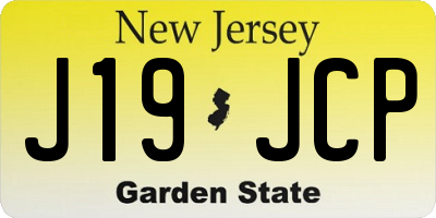 NJ license plate J19JCP