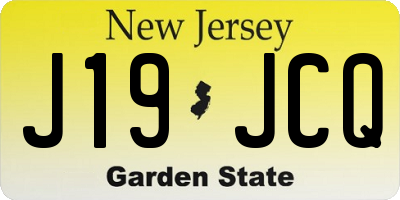 NJ license plate J19JCQ