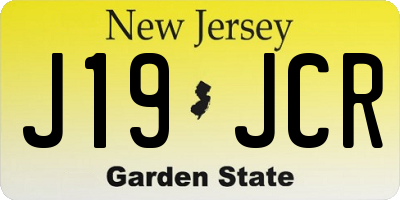 NJ license plate J19JCR