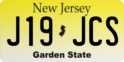 NJ license plate J19JCS