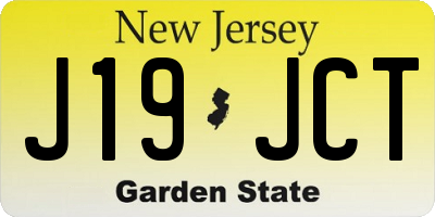 NJ license plate J19JCT