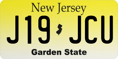 NJ license plate J19JCU