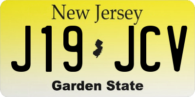 NJ license plate J19JCV