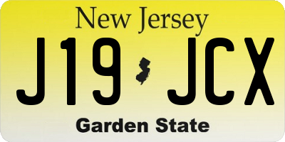 NJ license plate J19JCX
