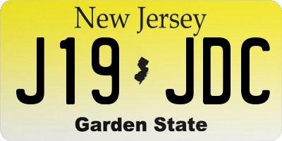 NJ license plate J19JDC