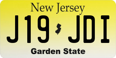 NJ license plate J19JDI