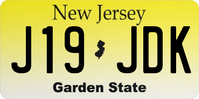 NJ license plate J19JDK