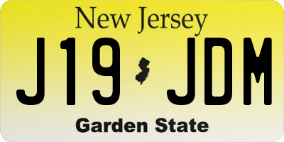 NJ license plate J19JDM