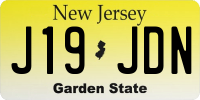 NJ license plate J19JDN