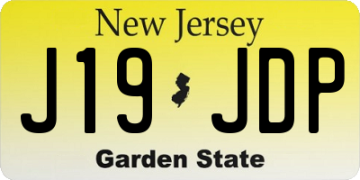 NJ license plate J19JDP