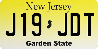 NJ license plate J19JDT
