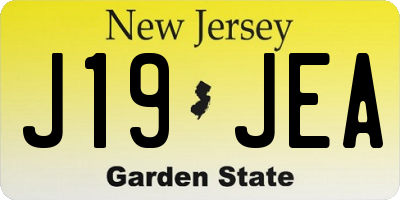 NJ license plate J19JEA
