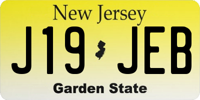 NJ license plate J19JEB