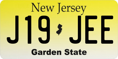 NJ license plate J19JEE
