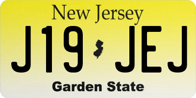 NJ license plate J19JEJ
