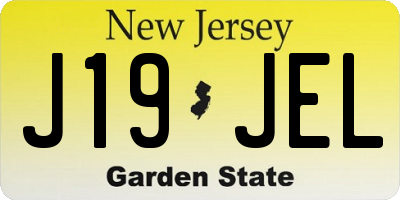 NJ license plate J19JEL
