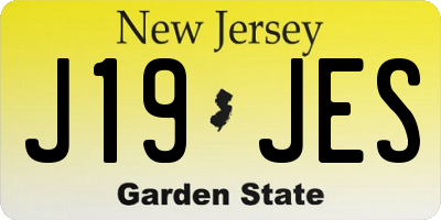 NJ license plate J19JES