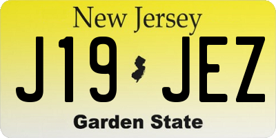NJ license plate J19JEZ