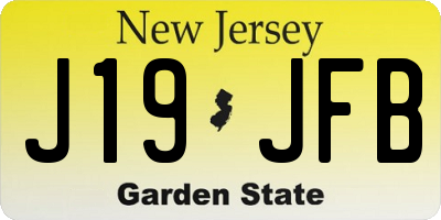 NJ license plate J19JFB