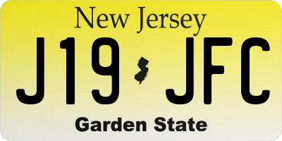 NJ license plate J19JFC