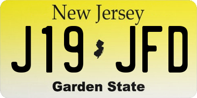 NJ license plate J19JFD