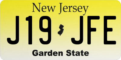 NJ license plate J19JFE