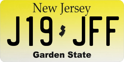 NJ license plate J19JFF