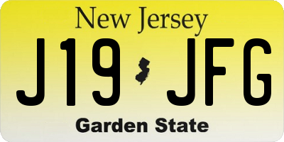 NJ license plate J19JFG