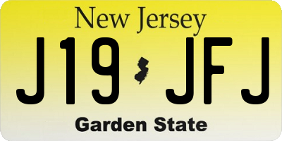 NJ license plate J19JFJ