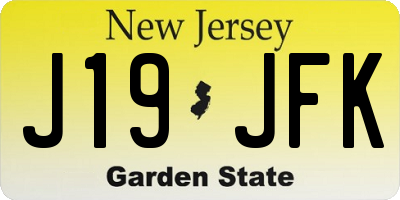 NJ license plate J19JFK