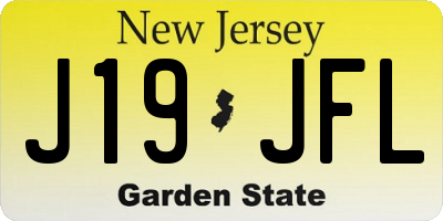 NJ license plate J19JFL
