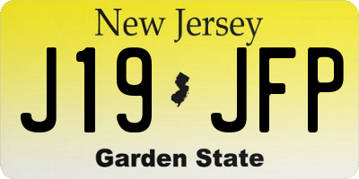 NJ license plate J19JFP