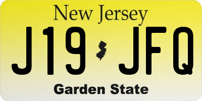 NJ license plate J19JFQ