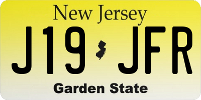 NJ license plate J19JFR