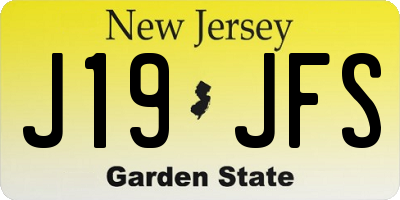 NJ license plate J19JFS
