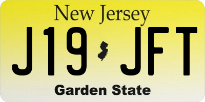 NJ license plate J19JFT