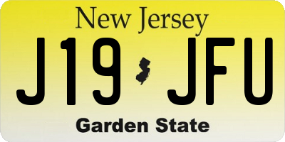 NJ license plate J19JFU