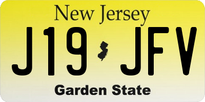 NJ license plate J19JFV