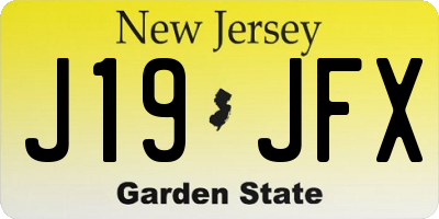 NJ license plate J19JFX