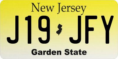 NJ license plate J19JFY