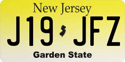 NJ license plate J19JFZ