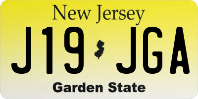 NJ license plate J19JGA