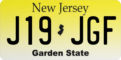 NJ license plate J19JGF