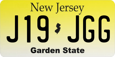 NJ license plate J19JGG