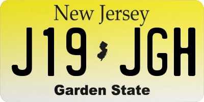 NJ license plate J19JGH