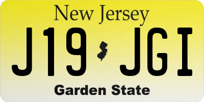 NJ license plate J19JGI