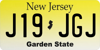 NJ license plate J19JGJ