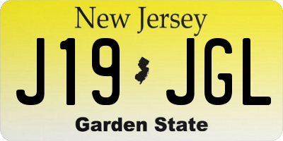 NJ license plate J19JGL
