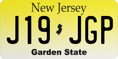 NJ license plate J19JGP